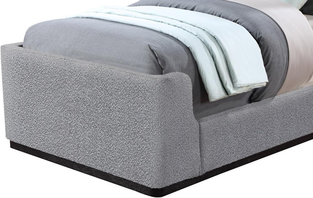 Meridian Furniture - Oliver Grey Boucle Fabric Twin Bed - OliverGrey-T veiw 7