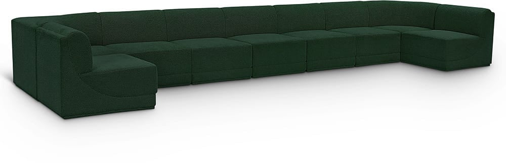 Meridian Furniture - Ollie Green Boucle Fabric Modular Sectional - 9Pc - 118Green-Sec9A view 1