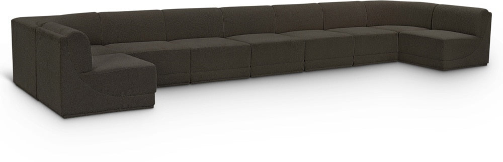 Meridian Furniture - Ollie Green Boucle Fabric Modular Sectional - 9Pc - 118Green-Sec9A veiw 1