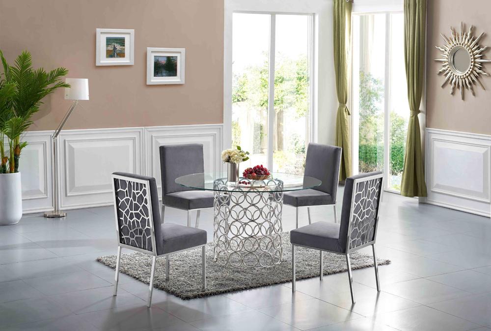 Meridian Furniture - Opal Chrome Dining Table - 736-T veiw 3