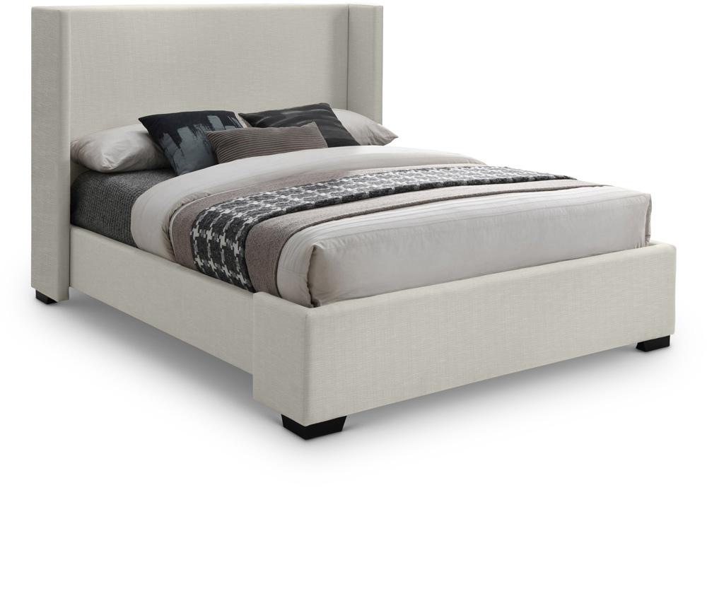Meridian Furniture - Oxford Beige Linen Textured Fabric Full Bed - OxfordBeige-F veiw 1