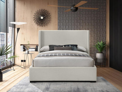 Meridian Furniture - Oxford Beige Linen Textured Fabric Full Bed - OxfordBeige-F veiw 4