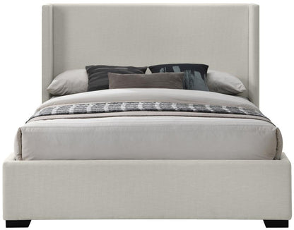 Meridian Furniture - Oxford Beige Linen Textured Fabric Queen Bed - OxfordBeige-Q veiw 3