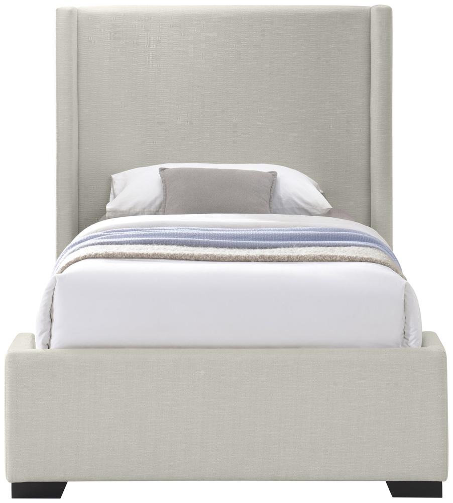 Meridian Furniture - Oxford Beige Linen Textured Fabric Twin Bed - OxfordBeige-T veiw 3