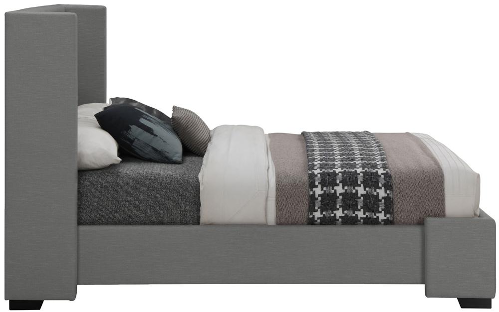 Meridian Furniture - Oxford Grey Linen Textured Fabric King Bed - OxfordGrey-K veiw 5