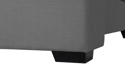Meridian Furniture - Oxford Grey Linen Textured Fabric King Bed - OxfordGrey-K veiw 7