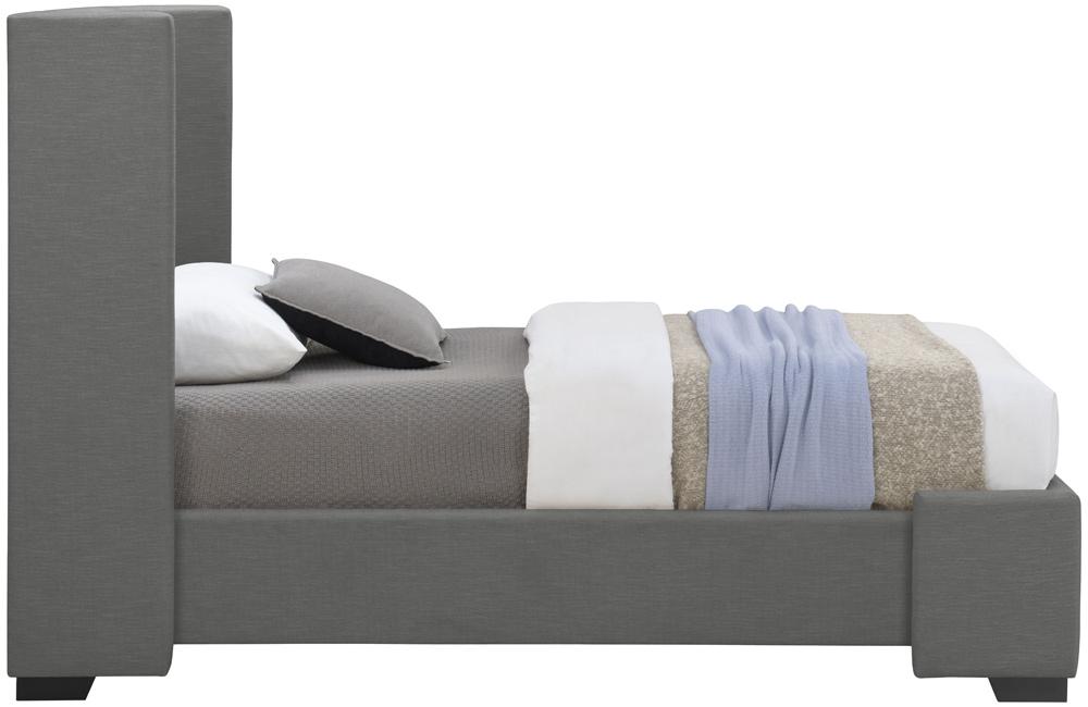 Meridian Furniture - Oxford Grey Linen Textured Fabric Twin Bed - OxfordGrey-T veiw 5