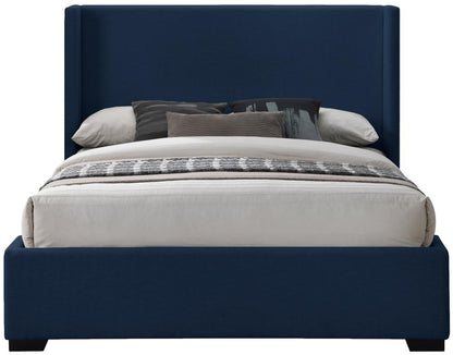Meridian Furniture - Oxford Navy Linen Textured Fabric King Bed - OxfordNavy-K veiw 3