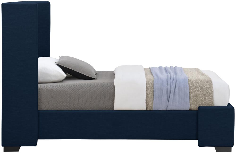 Meridian Furniture - Oxford Navy Linen Textured Fabric Twin Bed - OxfordNavy-T veiw 5