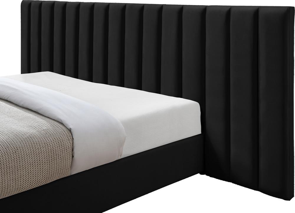 Meridian Furniture - Pablo Black Velvet King Bed - PabloBlack-K veiw 7