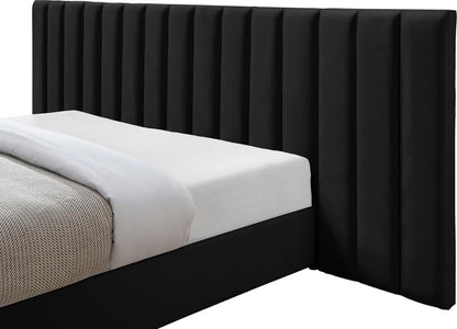 Meridian Furniture - Pablo Black Velvet King Bed - PabloBlack-K veiw 7