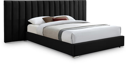 Meridian Furniture - Pablo Black Velvet Queen Bed - PabloBlack-Q veiw 1