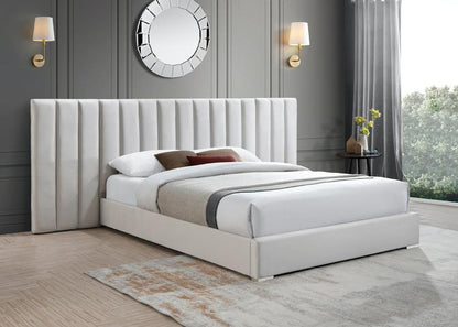Meridian Furniture - Pablo Cream Velvet King Bed - PabloCream-K veiw 2