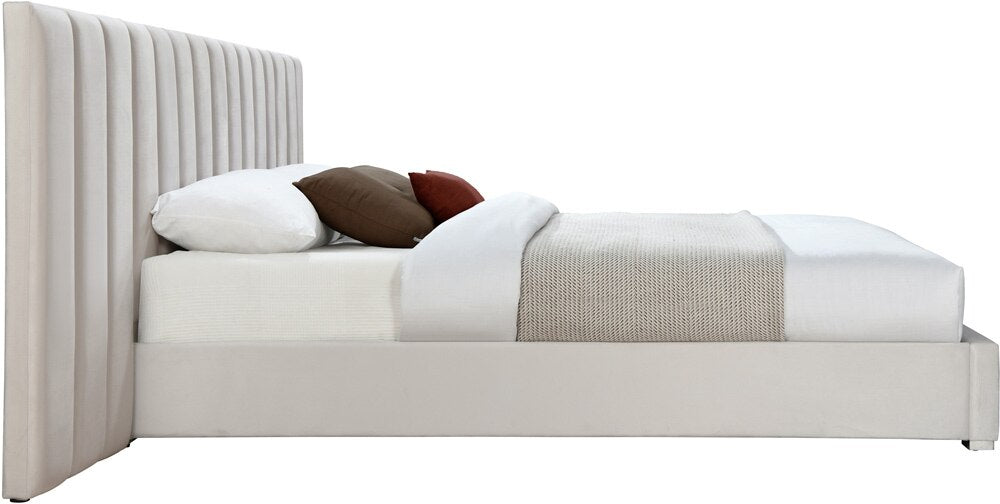 Meridian Furniture - Pablo Cream Velvet King Bed - PabloCream-K veiw 5