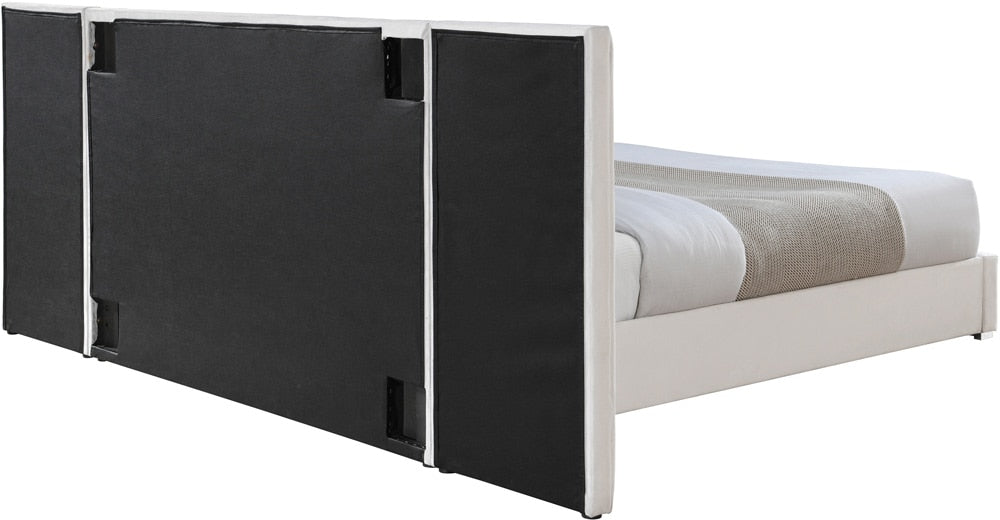 Meridian Furniture - Pablo Cream Velvet King Bed - PabloCream-K veiw 6