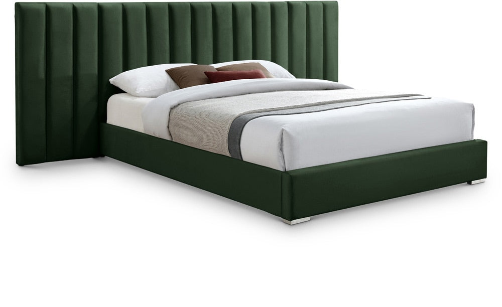 Meridian Furniture - Pablo Green Velvet King Bed - PabloGreen-K veiw 1