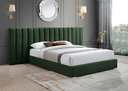 Meridian Furniture - Pablo Green Velvet King Bed - PabloGreen-K veiw 2