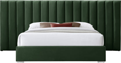 Meridian Furniture - Pablo Green Velvet King Bed - PabloGreen-K veiw 3