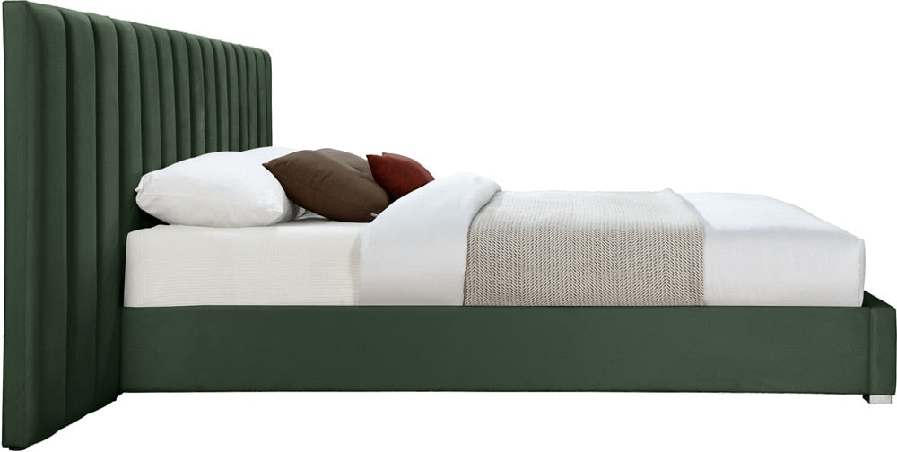 Meridian Furniture - Pablo Green Velvet King Bed - PabloGreen-K veiw 5