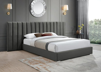 Meridian Furniture - Pablo Grey Velvet King Bed - PabloGrey-K veiw 2