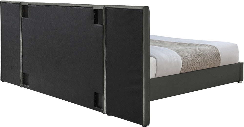 Meridian Furniture - Pablo Grey Velvet King Bed - PabloGrey-K veiw 6