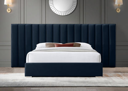 Meridian Furniture - Pablo Navy Velvet King Bed - PabloNavy-K veiw 4