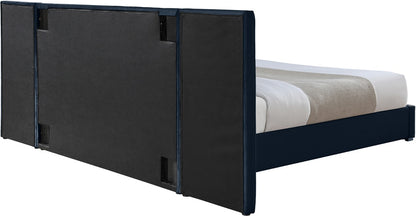 Meridian Furniture - Pablo Navy Velvet King Bed - PabloNavy-K veiw 6