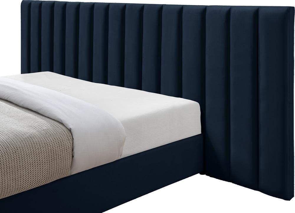 Meridian Furniture - Pablo Navy Velvet King Bed - PabloNavy-K veiw 7