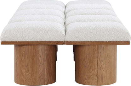 Meridian Furniture - Pavilion Cream Boucle Fabric Bench - 10Pc - 467Cream-10C veiw 4