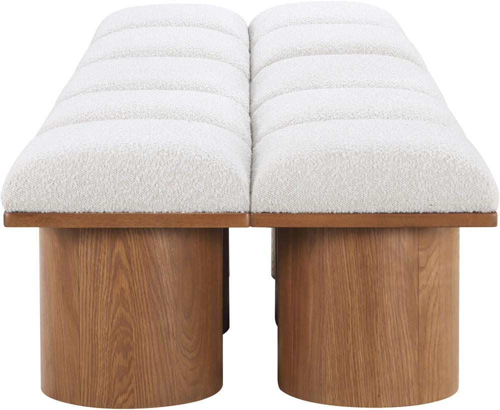 Meridian Furniture - Pavilion Cream Boucle Fabric Bench - 10Pc - 467Cream-10D veiw 4