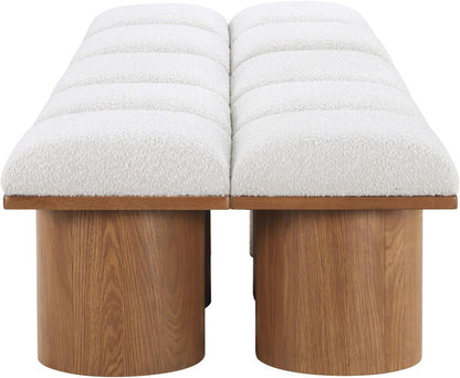 Meridian Furniture - Pavilion Cream Boucle Fabric Bench - 10Pc - 467Cream-10D veiw 4