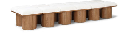 Meridian Furniture - Pavilion Cream Boucle Fabric Bench - 12Pc - 467Cream-12C veiw 1