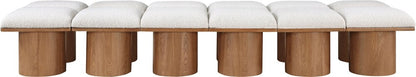 Meridian Furniture - Pavilion Cream Boucle Fabric Bench - 12Pc - 467Cream-12C veiw 3