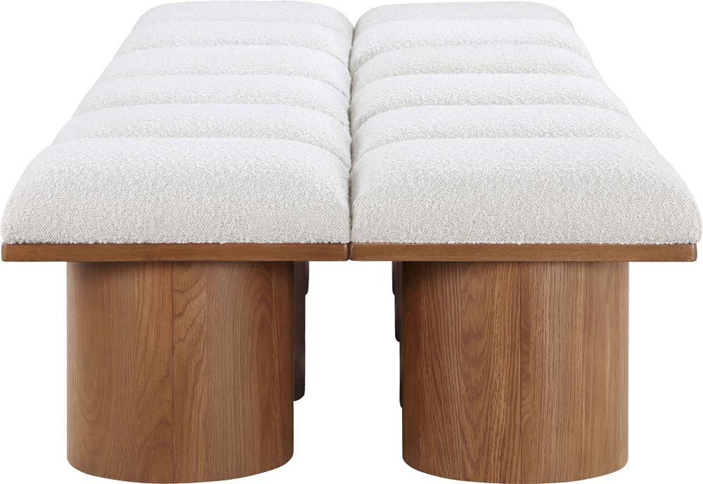 Meridian Furniture - Pavilion Cream Boucle Fabric Bench - 12Pc - 467Cream-12C veiw 4