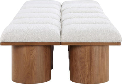 Meridian Furniture - Pavilion Cream Boucle Fabric Bench - 12Pc - 467Cream-12C veiw 4