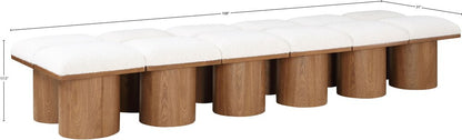 Meridian Furniture - Pavilion Cream Boucle Fabric Bench - 12Pc - 467Cream-12C veiw 6