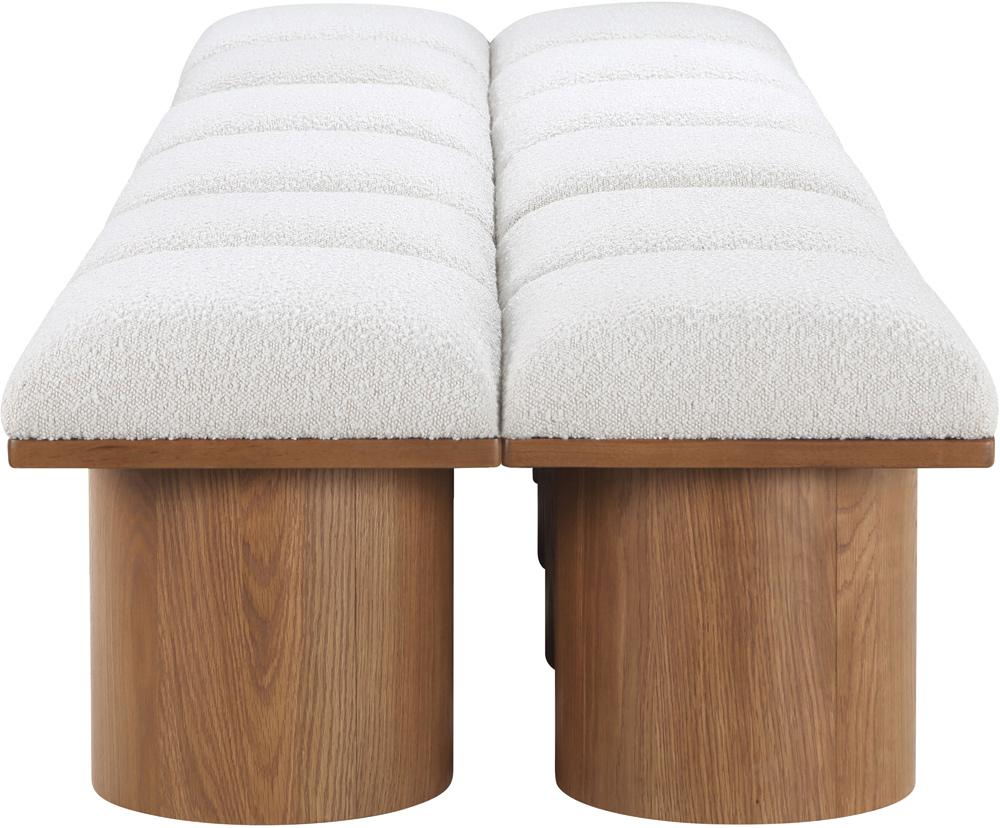 Meridian Furniture - Pavilion Cream Boucle Fabric Bench - 12Pc - 467Cream-12D veiw 4