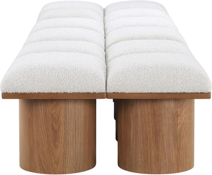 Meridian Furniture - Pavilion Cream Boucle Fabric Bench - 12Pc - 467Cream-12D veiw 4