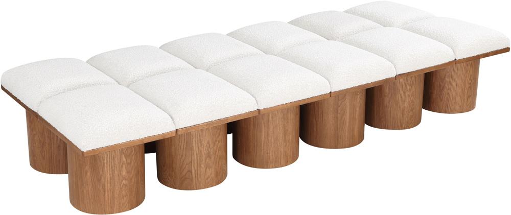Meridian Furniture - Pavilion Cream Boucle Fabric Bench - 12Pc - 467Cream-12D veiw 5