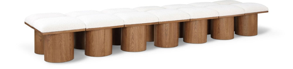 Meridian Furniture - Pavilion Cream Boucle Fabric Bench - 14Pc - 467Cream-14C veiw 1