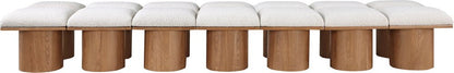 Meridian Furniture - Pavilion Cream Boucle Fabric Bench - 14Pc - 467Cream-14C veiw 3