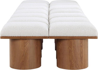 Meridian Furniture - Pavilion Cream Boucle Fabric Bench - 14Pc - 467Cream-14C veiw 4