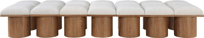 Meridian Furniture - Pavilion Cream Boucle Fabric Bench - 14Pc - 467Cream-14D veiw 3