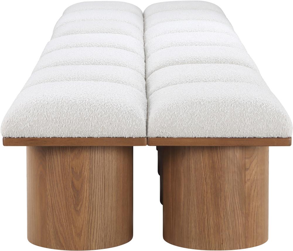 Meridian Furniture - Pavilion Cream Boucle Fabric Bench - 14Pc - 467Cream-14D veiw 4