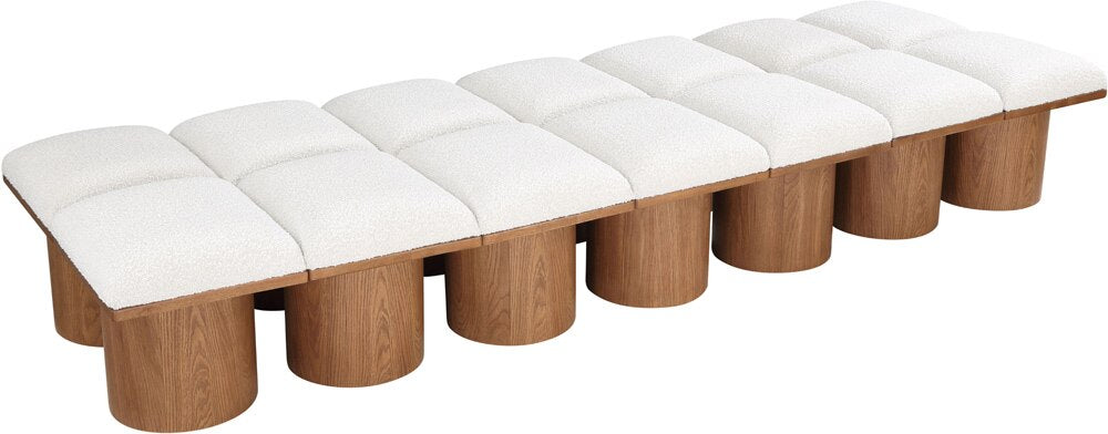 Meridian Furniture - Pavilion Cream Boucle Fabric Bench - 14Pc - 467Cream-14D veiw 5