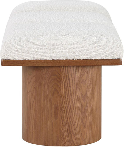 Meridian Furniture - Pavilion Cream Boucle Fabric Bench - 3Pc - 467Cream-3A veiw 4
