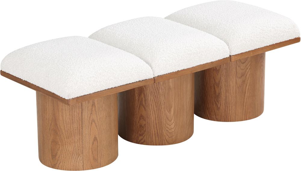 Meridian Furniture - Pavilion Cream Boucle Fabric Bench - 3Pc - 467Cream-3A veiw 5