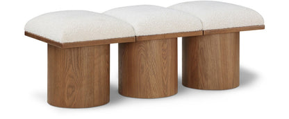 Meridian Furniture - Pavilion Cream Boucle Fabric Bench - 3Pc - 467Cream-3B veiw 1