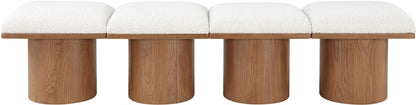 Meridian Furniture - Pavilion Cream Boucle Fabric Bench - 4Pc - 467Cream-4A veiw 3