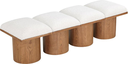 Meridian Furniture - Pavilion Cream Boucle Fabric Bench - 4Pc - 467Cream-4A veiw 5